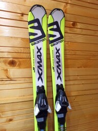LYŽE SALOMON XMAX JR 110CM + LYŽIARKY SALOMON T3 GREEN 22MP